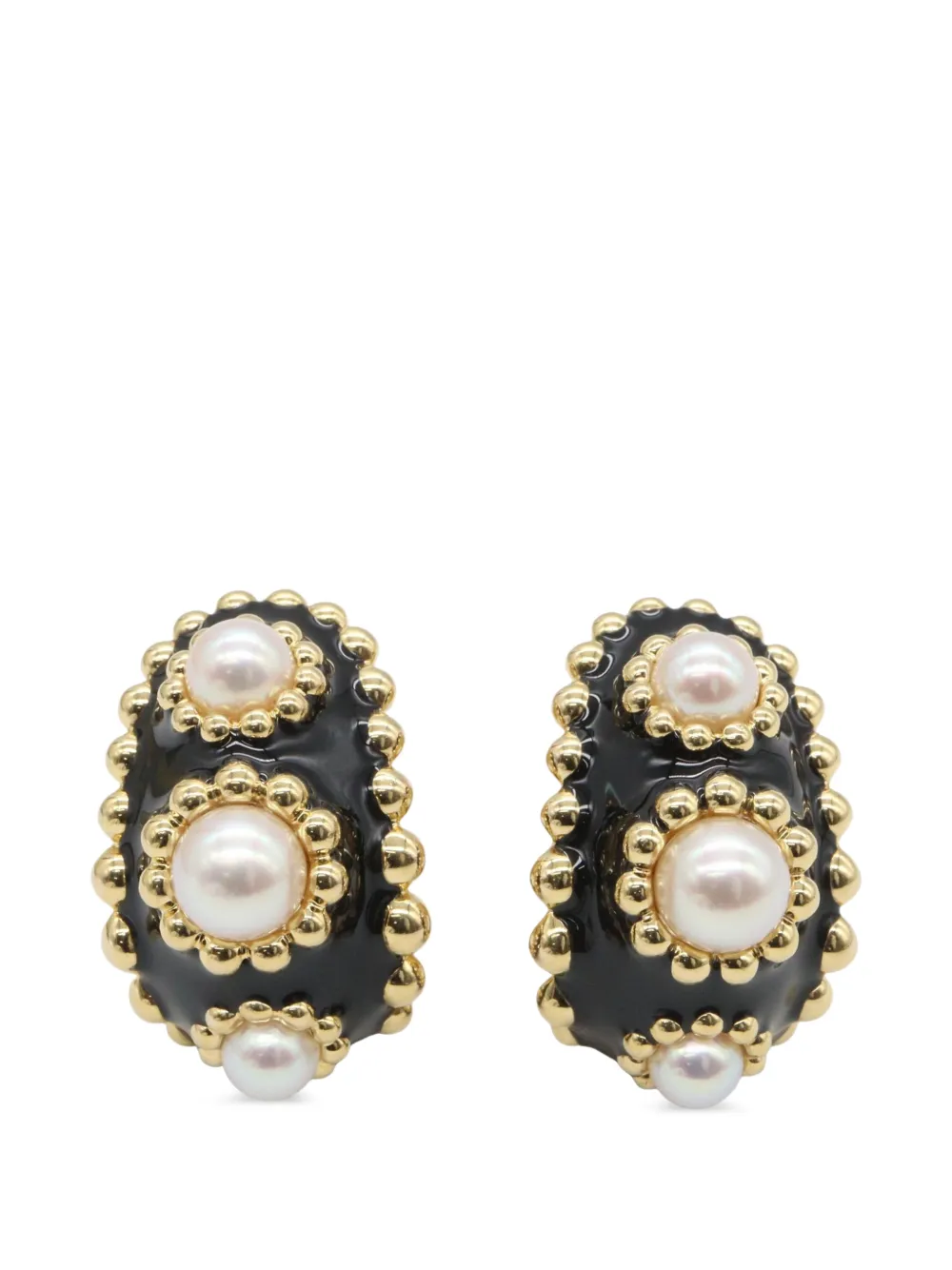 CHANEL Pre-Owned Three Symbols pearl earrings - Oro