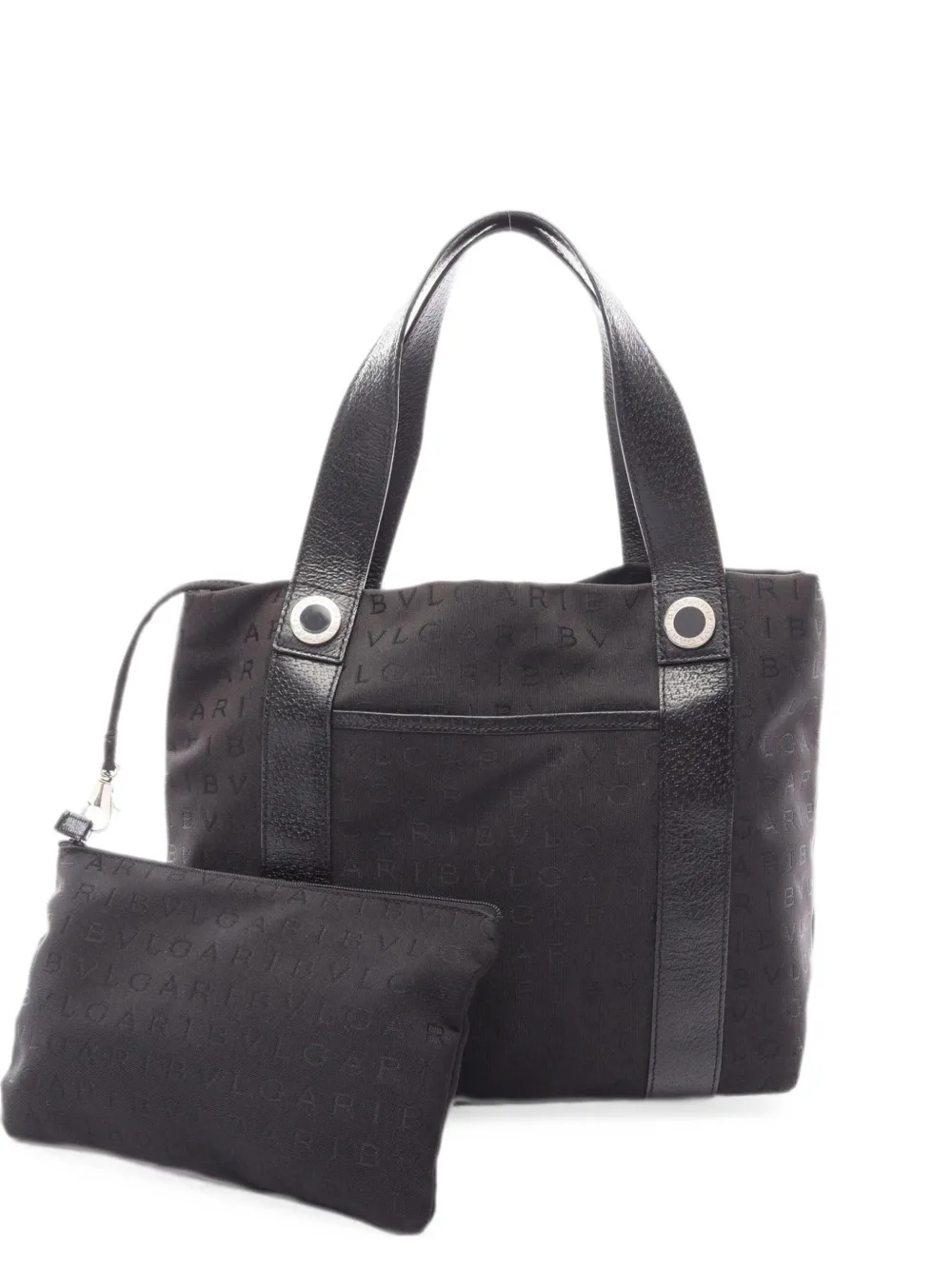 Bvlgari Pre-Owned 2000s Logomania leather-trim tote bag - Schwarz