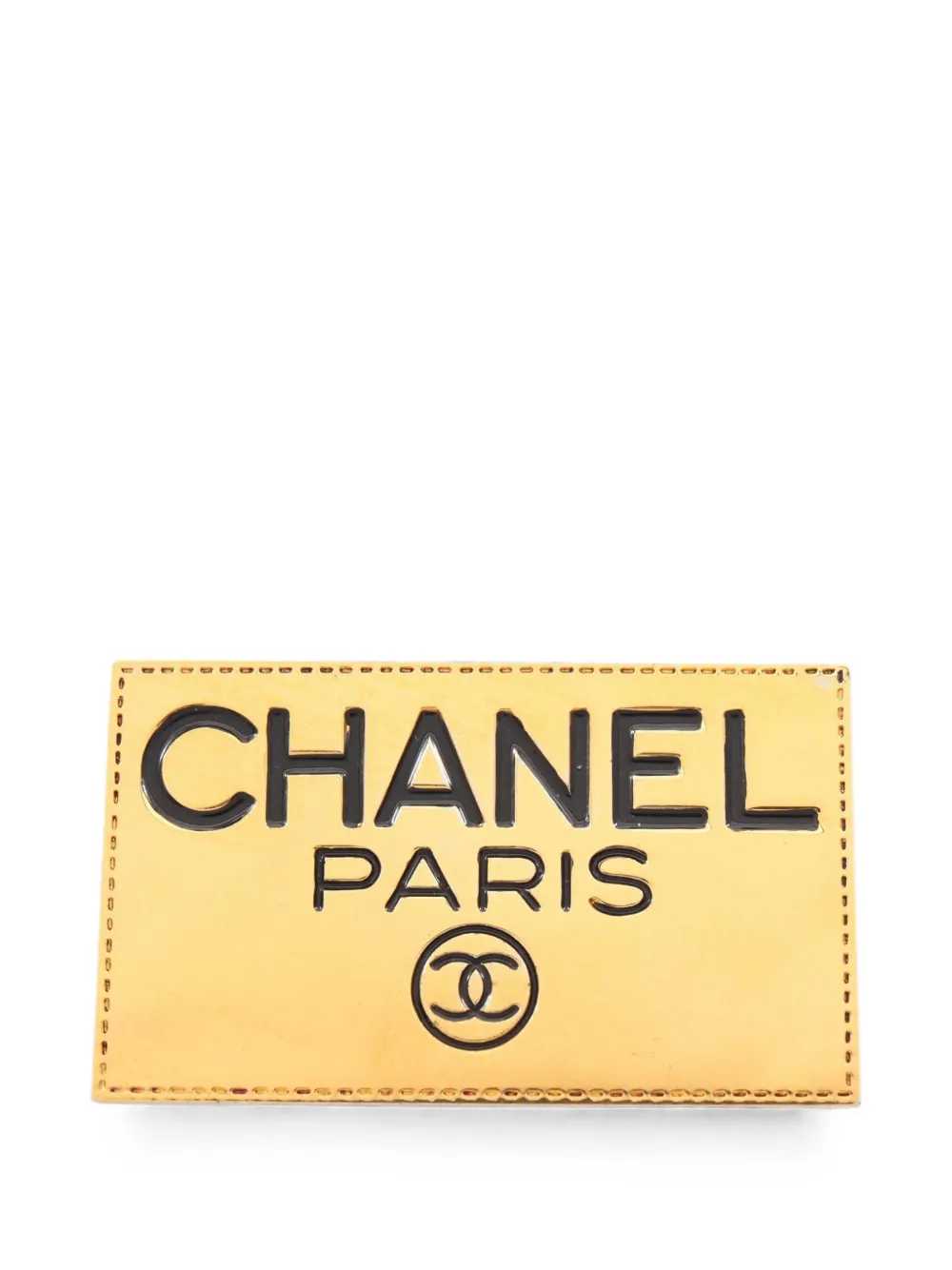 CHANEL Pre-Owned 1986-1988 Interlocking CC brooch - Oro