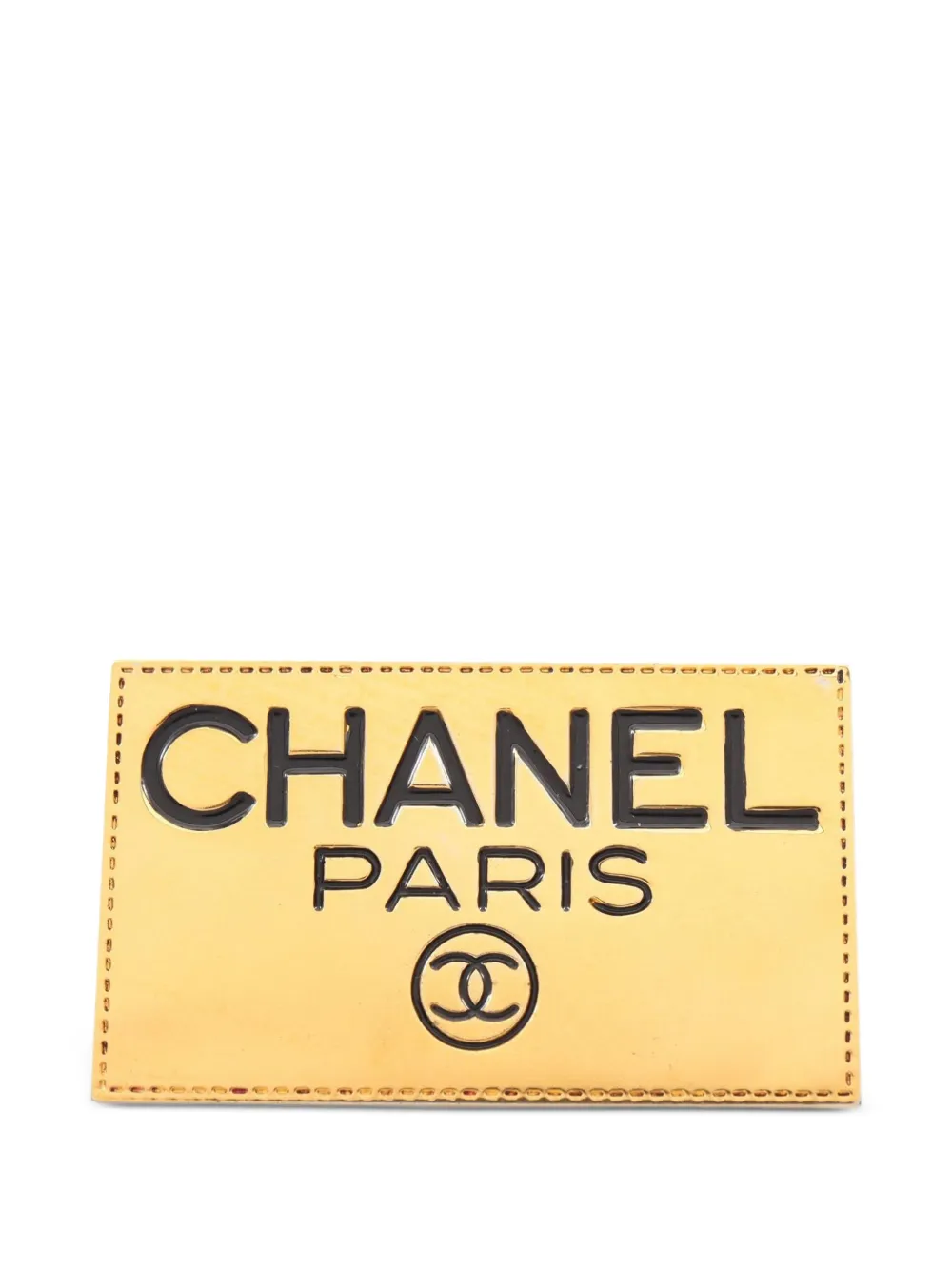 CHANEL Pre-Owned 1986-1988 Interlocking CC brooch - Gold