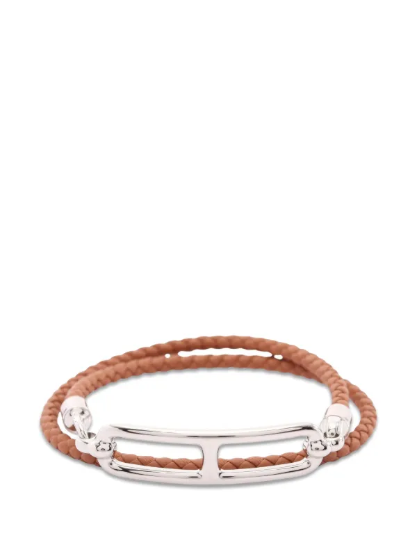 Hermès Pre-owned Ruri Double Tour Bracelet in Silver