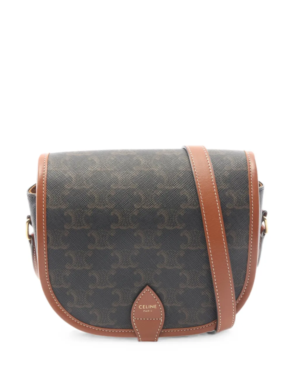 Celine Pre-Owned 2010s Triomphe Folco shoulder bag - Braun