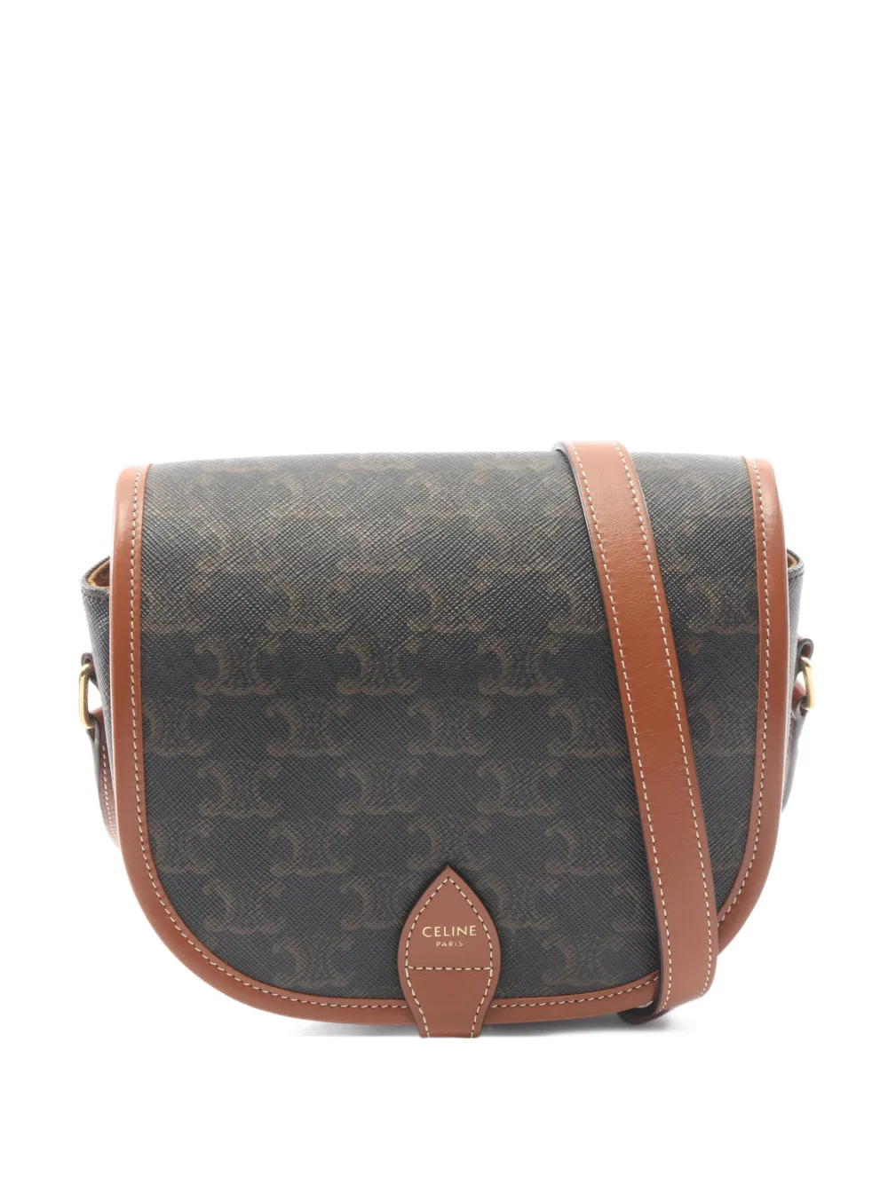 Celine Pre-Owned 2010s Triomphe Folco shoulder bag - Marrone