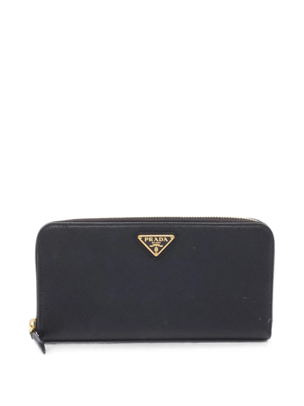 Prada Pre-Owned 2010s triangle logo zip-around wallet - Schwarz