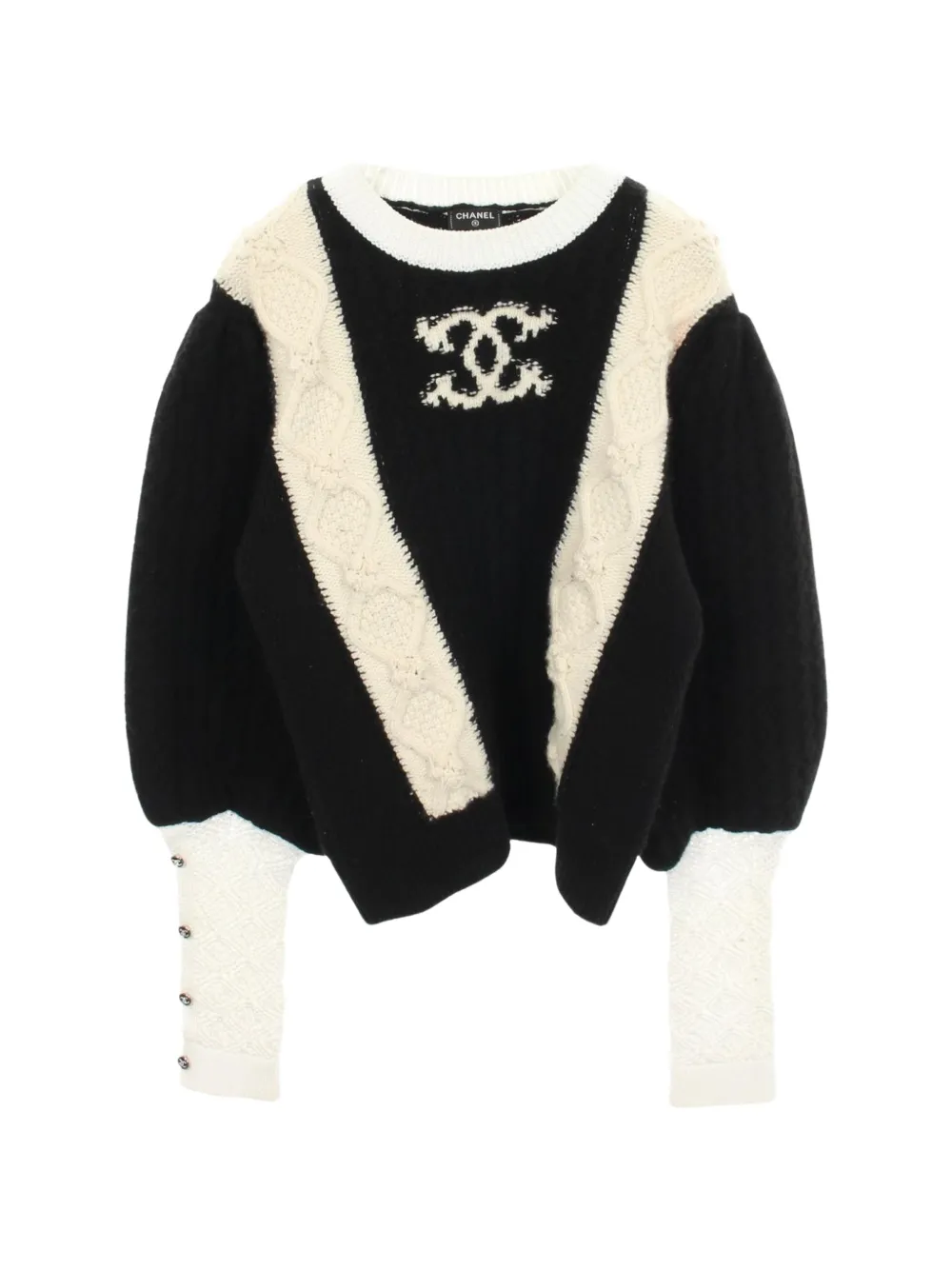 CHANEL Pre-Owned 1986-1988 cable-knit sweater - Nero