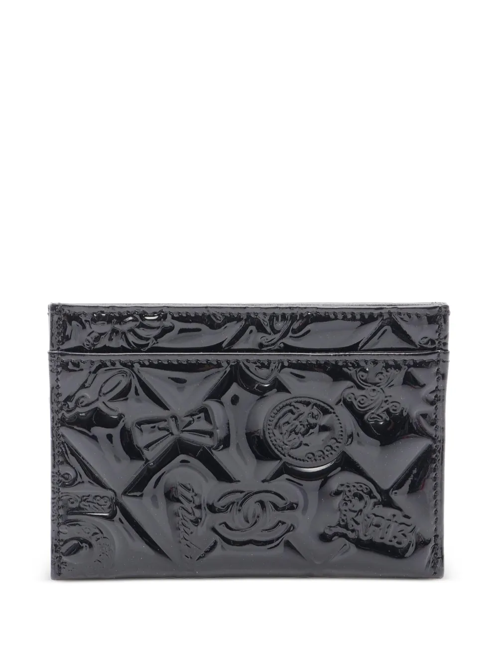 CHANEL Pre-Owned 2006-2008 Icon patent-finish card holder - Nero