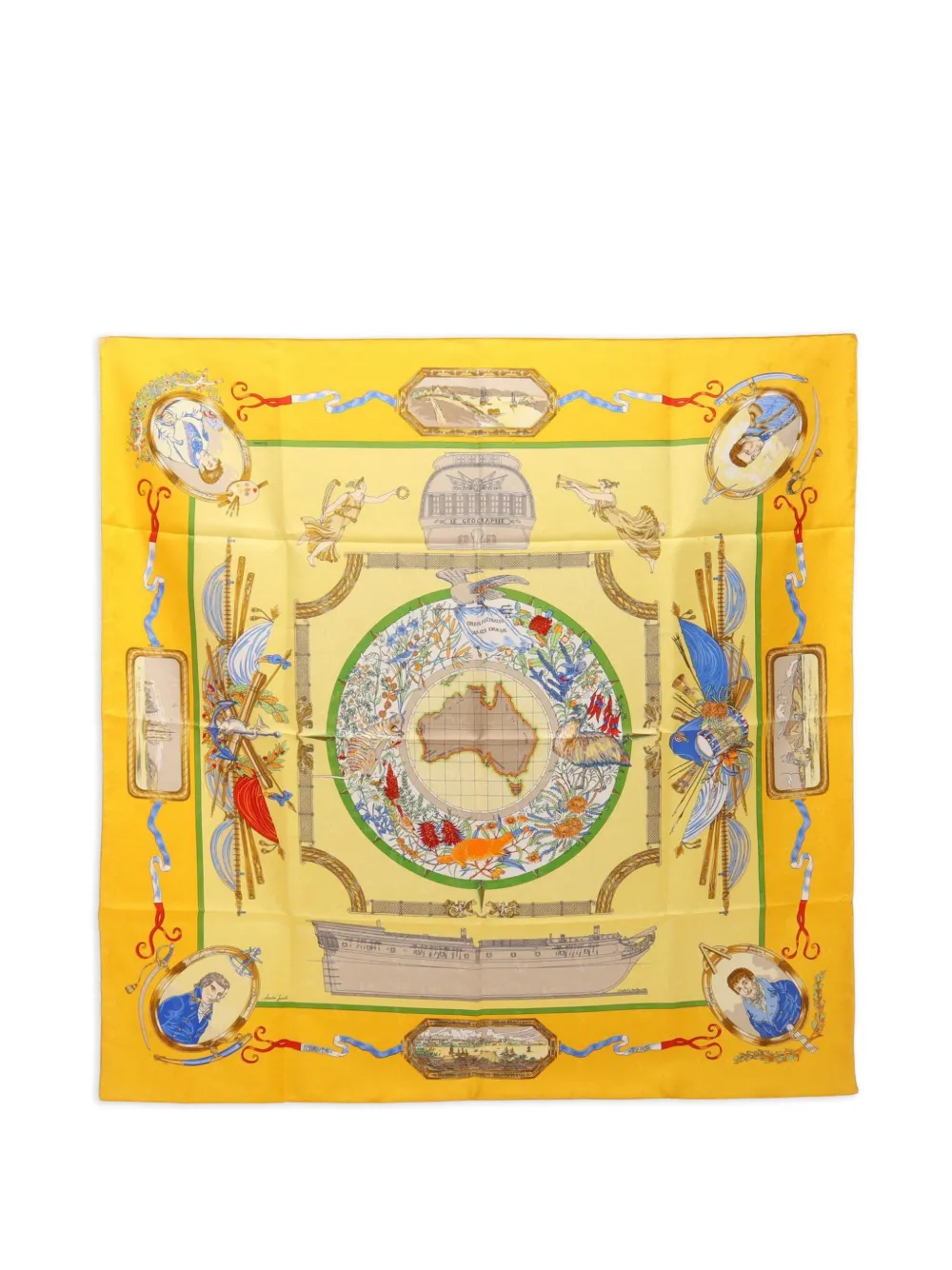 Hermès Pre-Owned 2010s Le Géographe scarf - Gelb