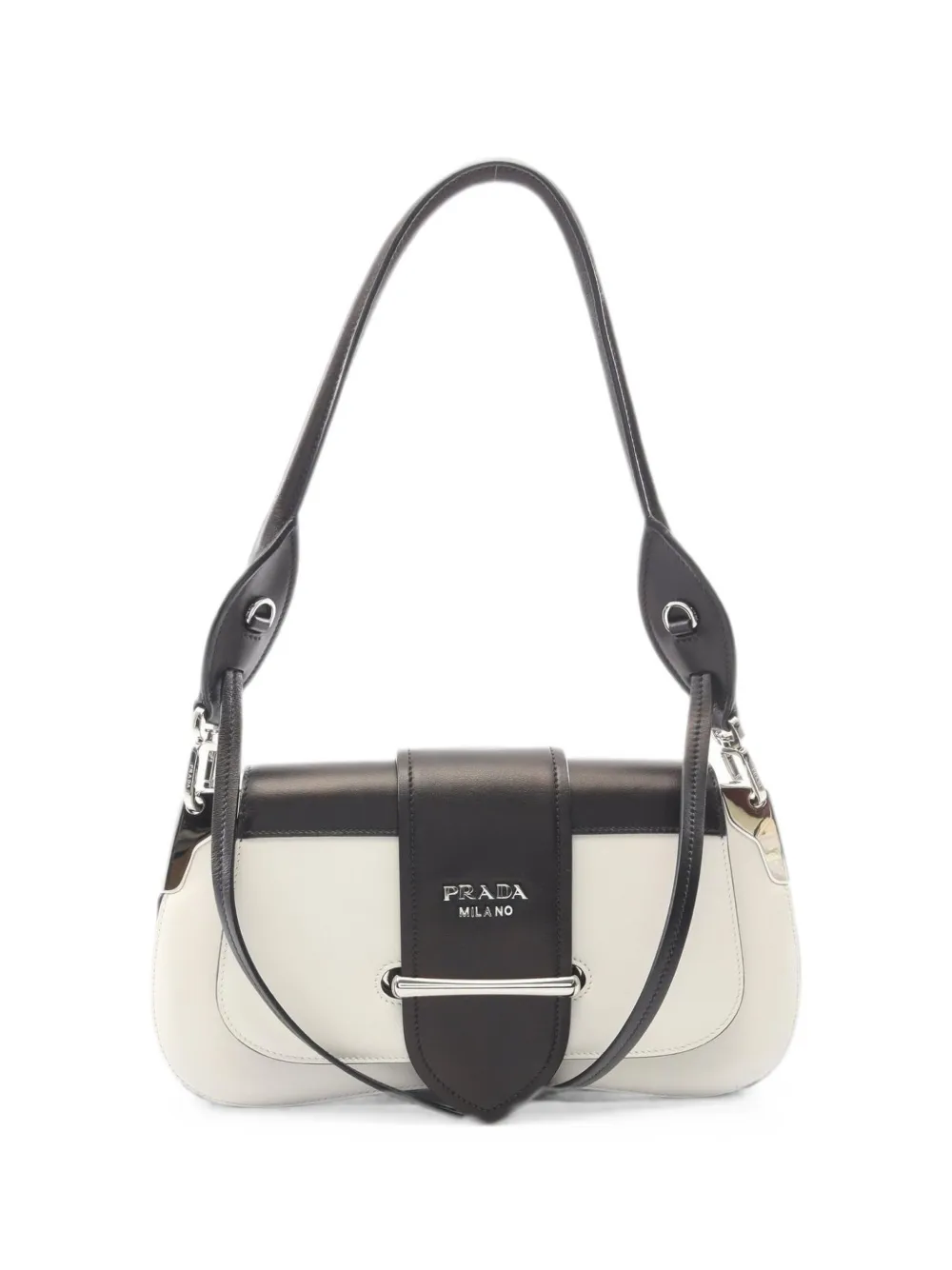 Prada Pre-Owned 2010s Sidonie bicolor leather shoulder bag - Schwarz