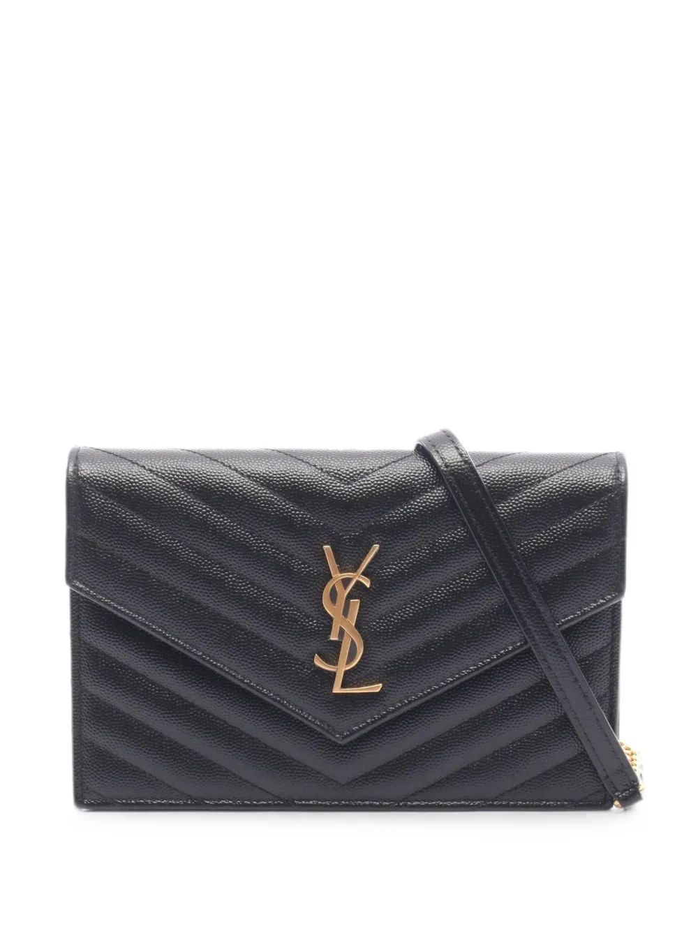 Saint Laurent Pre-Owned 2010s Cassandre chain wallet - Nero