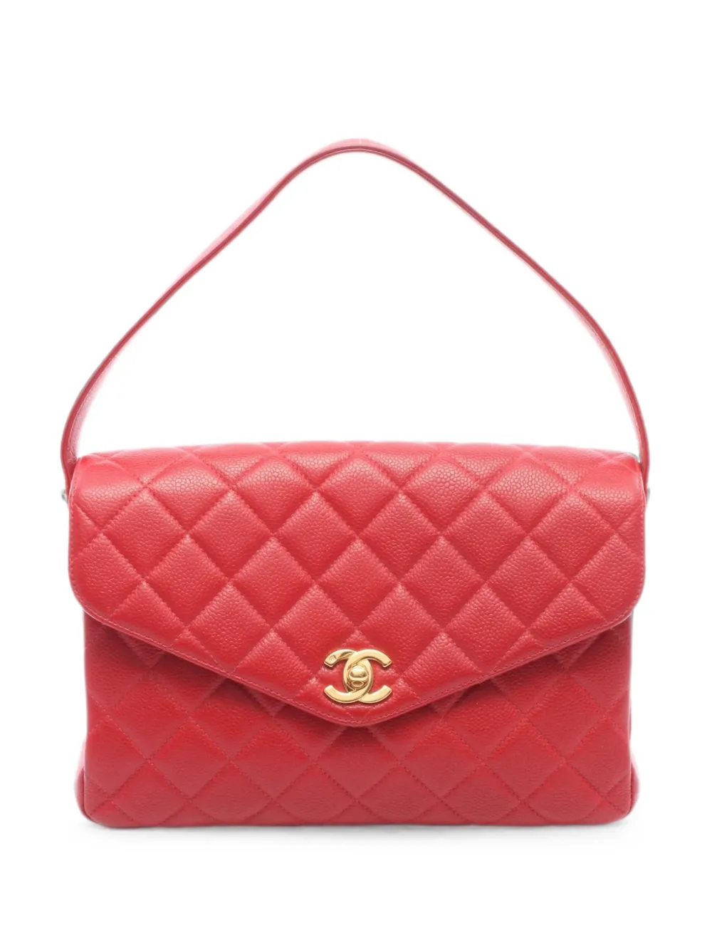 CHANEL Pre-Owned 1996-1997 V-flap-design shoulder bag - Rosso