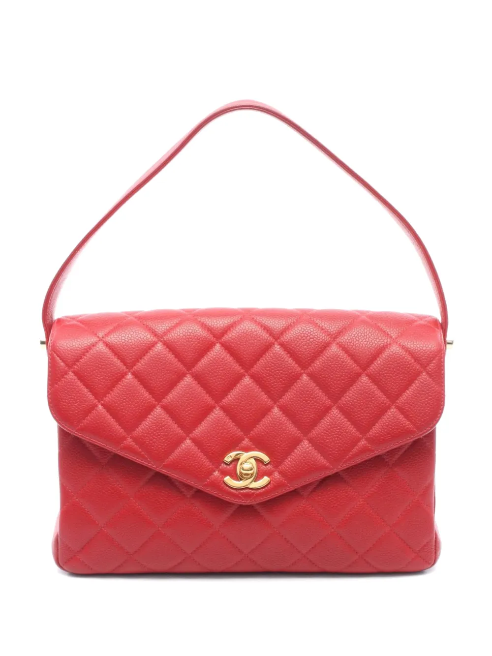 CHANEL Pre-Owned 1996-1997 V-flap-design shoulder bag - Rosso
