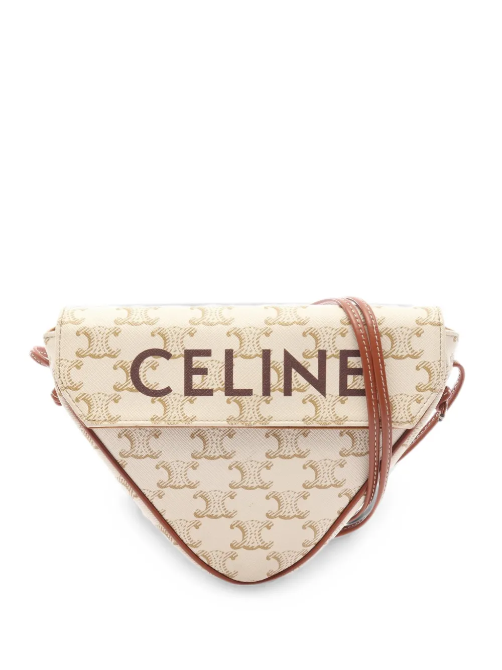 Celine Pre-Owned 2000s Triomphe-pattern mini bag - Nude