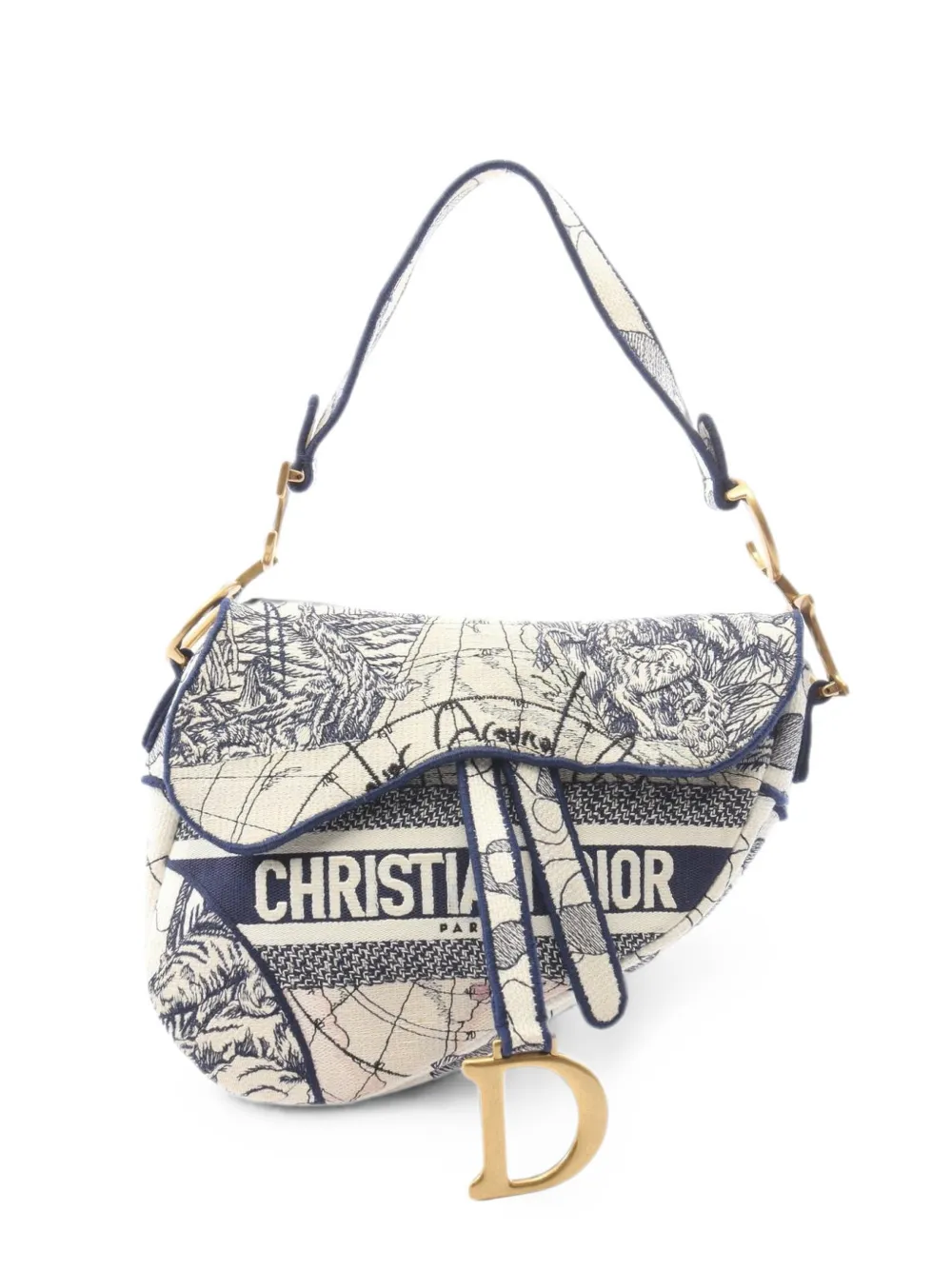 Christian Dior Pre-Owned 2010s Saddle Toile De Jouy shoulder bag - Nude