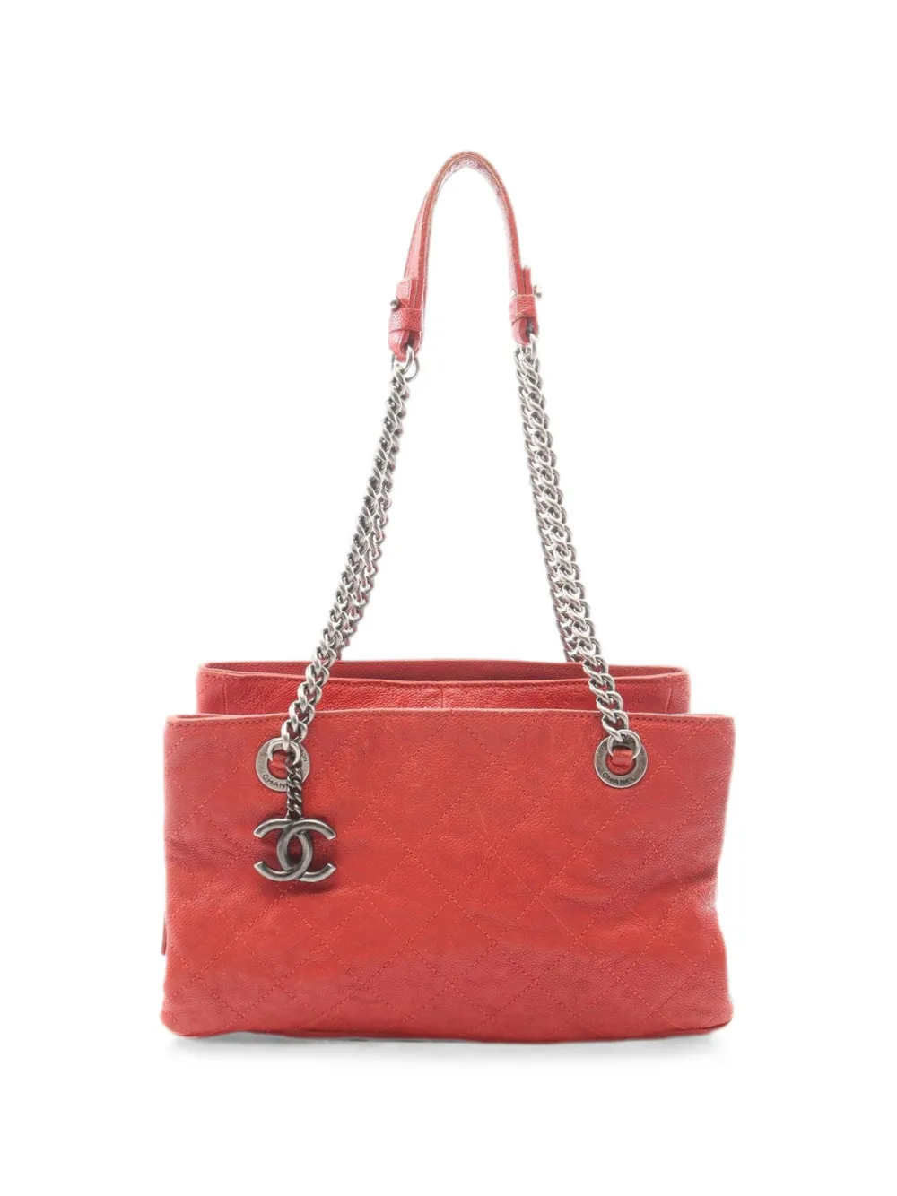 CHANEL Pre-Owned 2011 quilted leather tote bag - Rosso