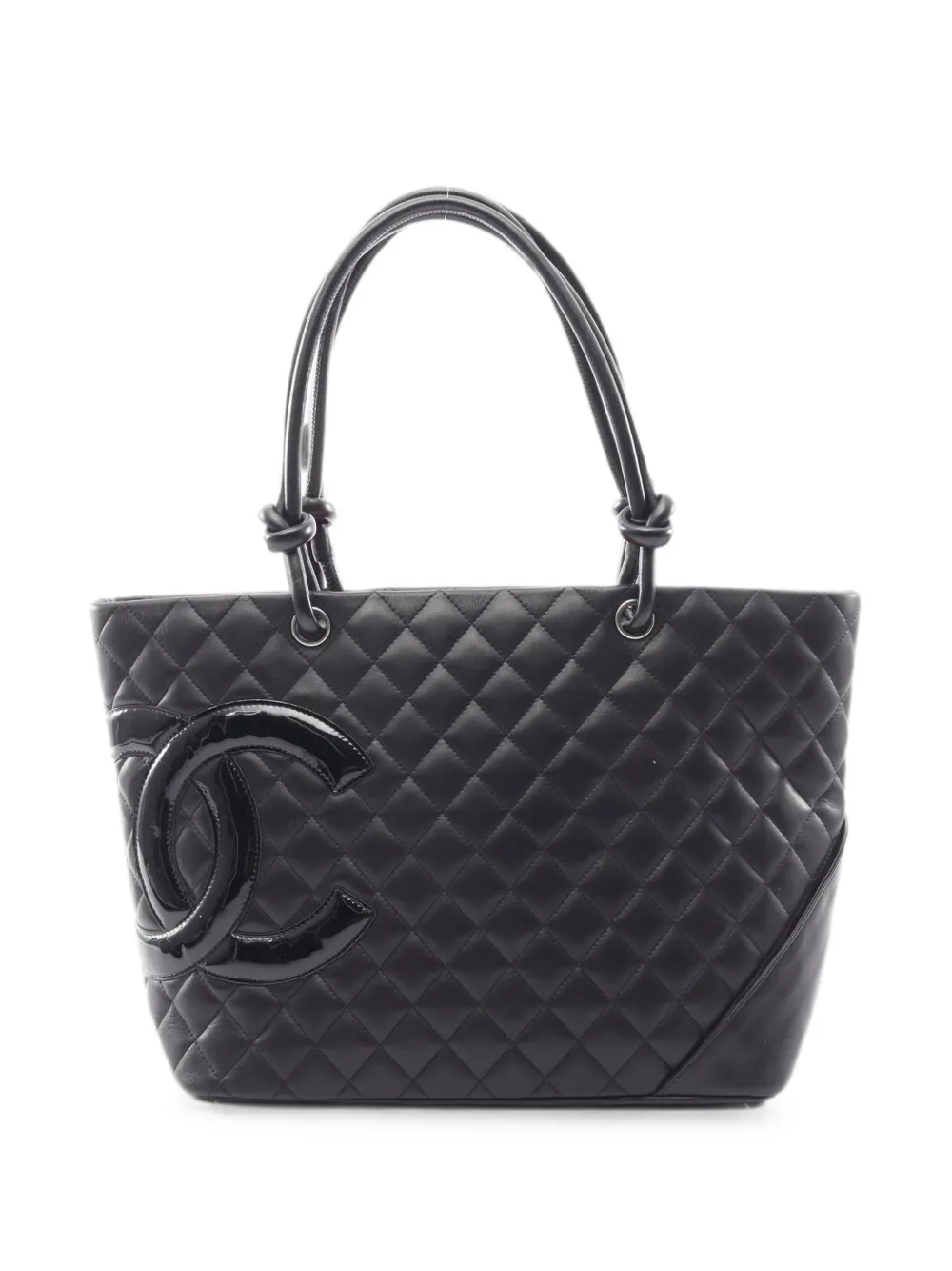 CHANEL Pre-Owned 2008-2009 Cambon line quilted tote bag - Nero