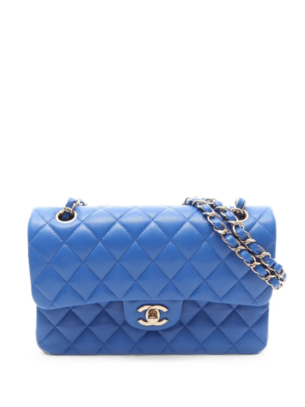 CHANEL Pre-Owned 2021 Matelassé Double Flap shoulder bag - Blu