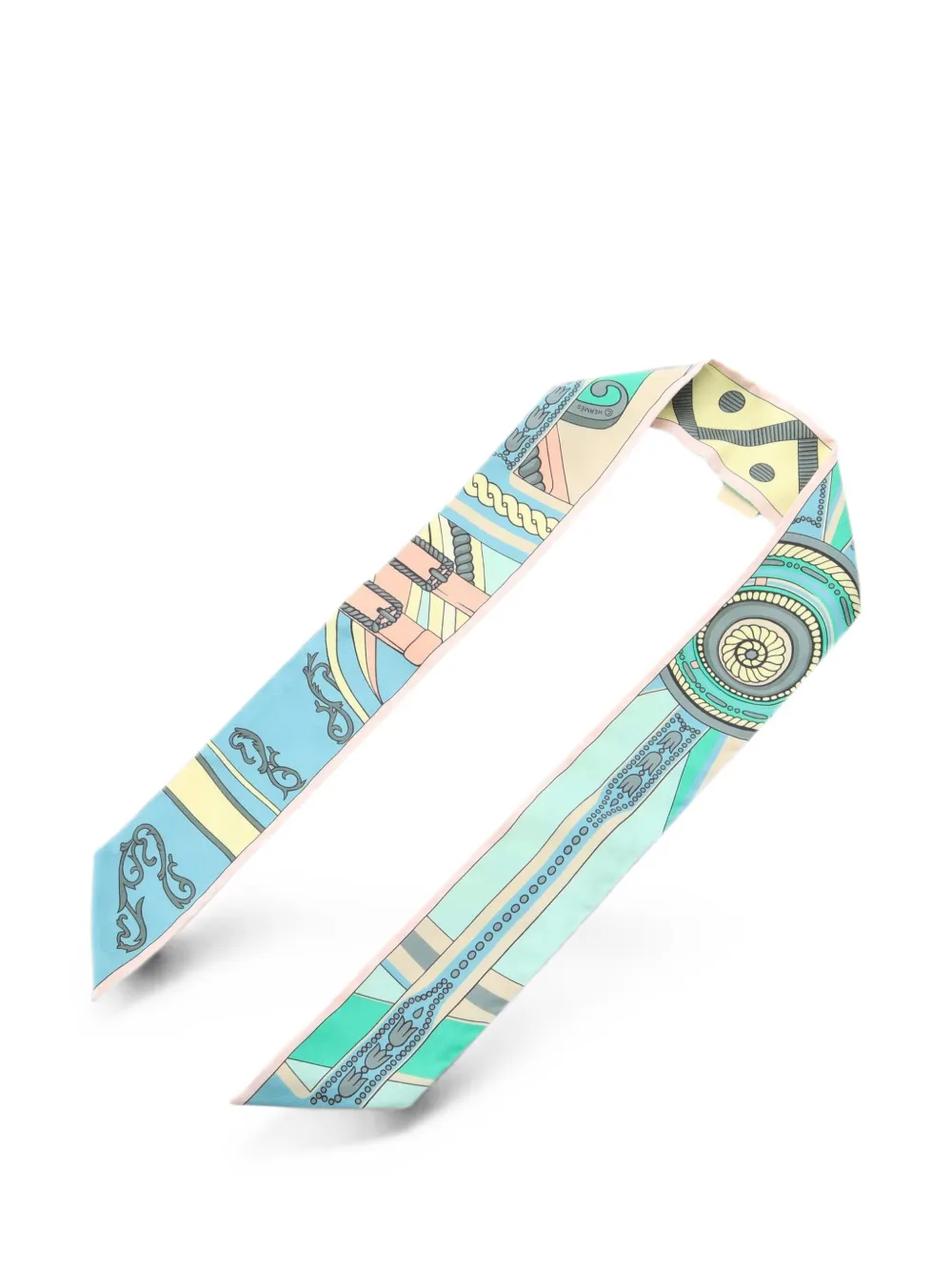 Hermès Pre-Owned 2020s Balade En Berline Twilly scarf - Blu