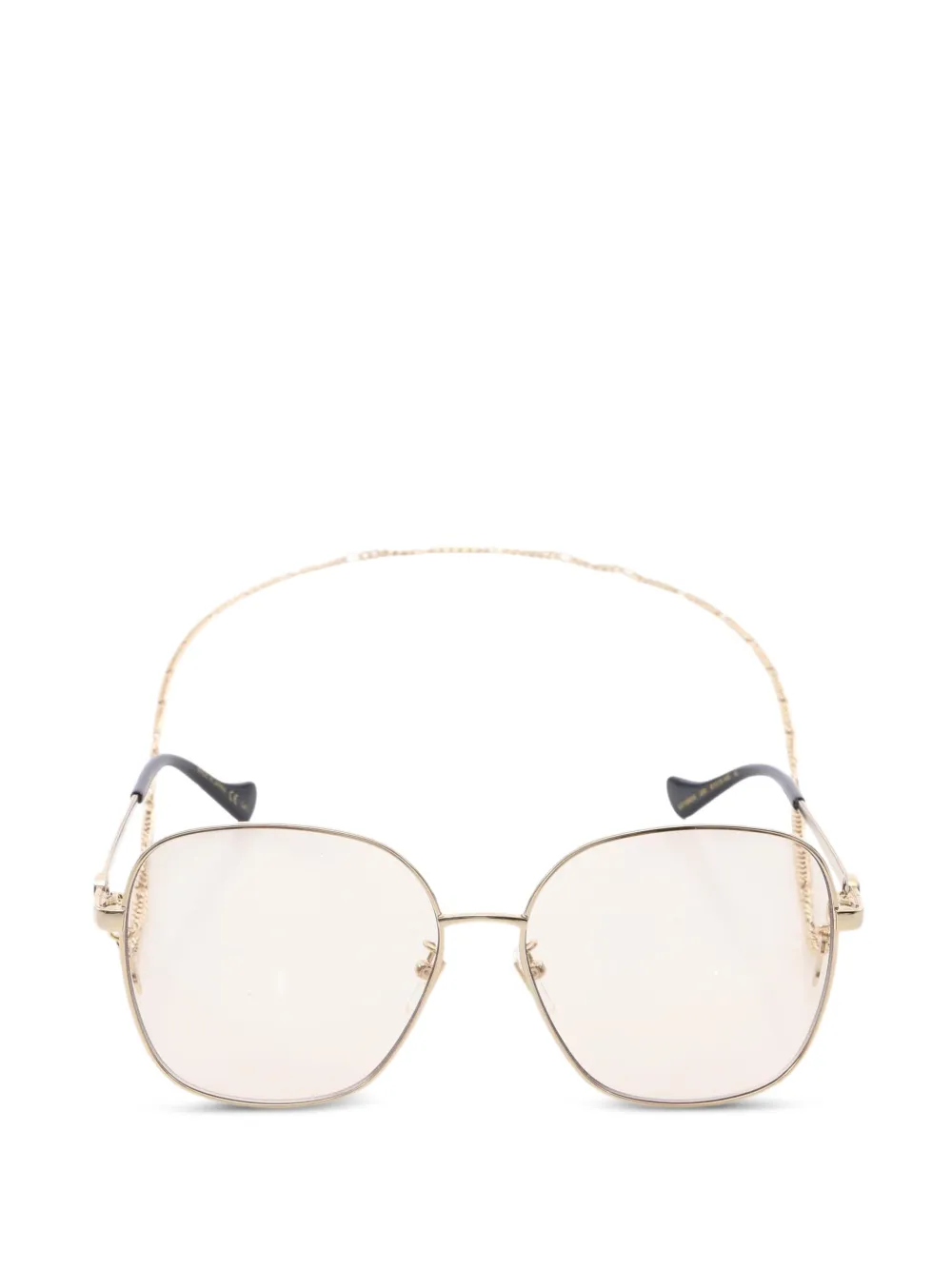 Gucci Pre-Owned 2010s oversized-frame sunglasses - Gold