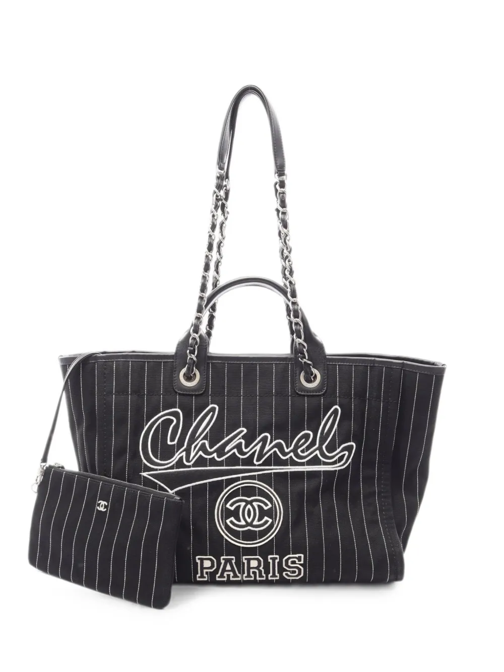 CHANEL Pre-Owned 2021 Deauville chain tote bag - Nero