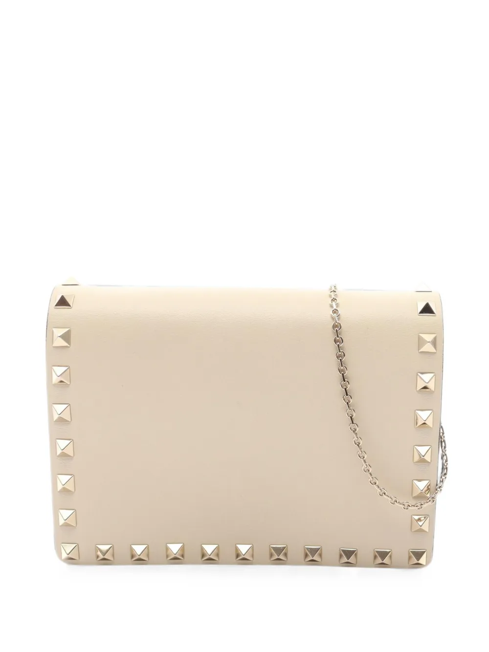 Valentino Garavani Pre-Owned portefeuille Rockstud à chaîne (années 2000) - Tons neutres