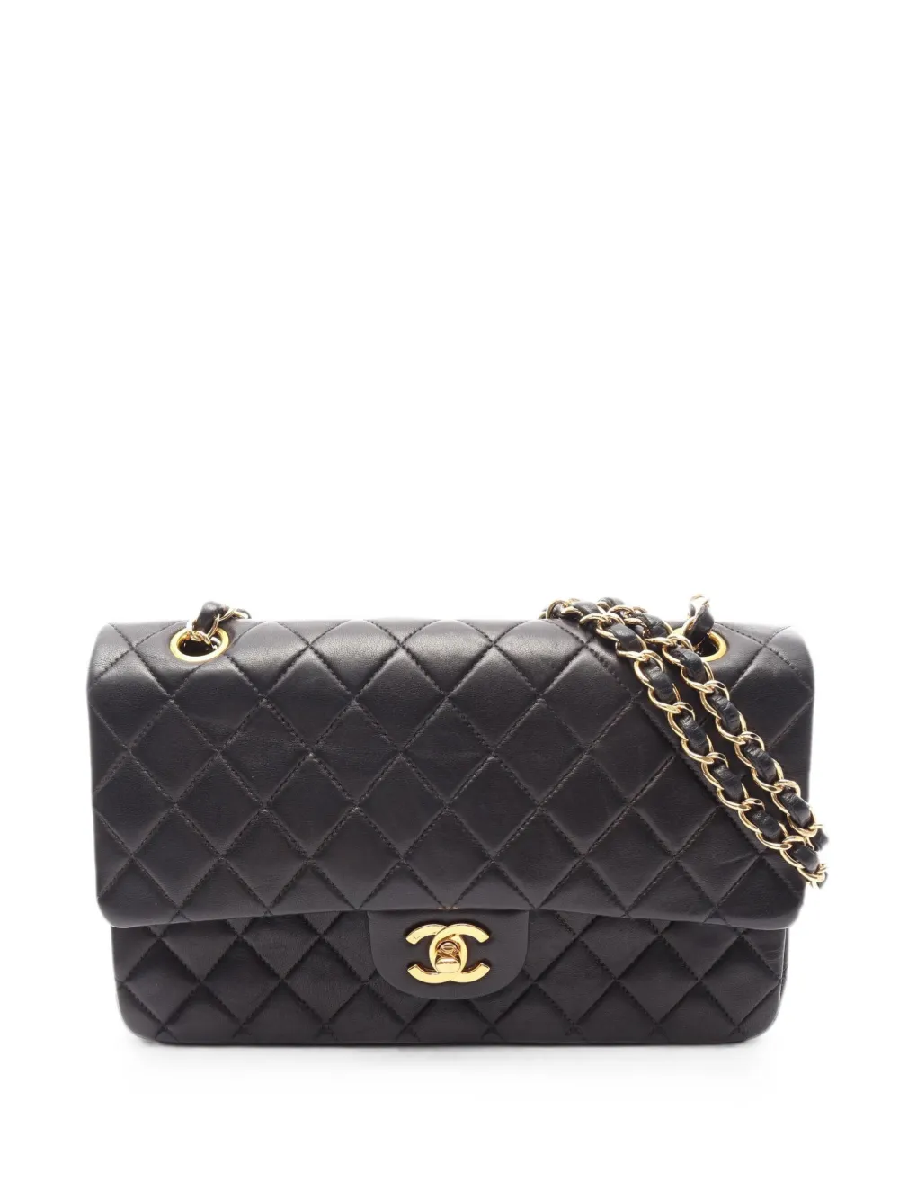 CHANEL Pre-Owned 2000-2002 Matelassé double flap shoulder bag - Nero