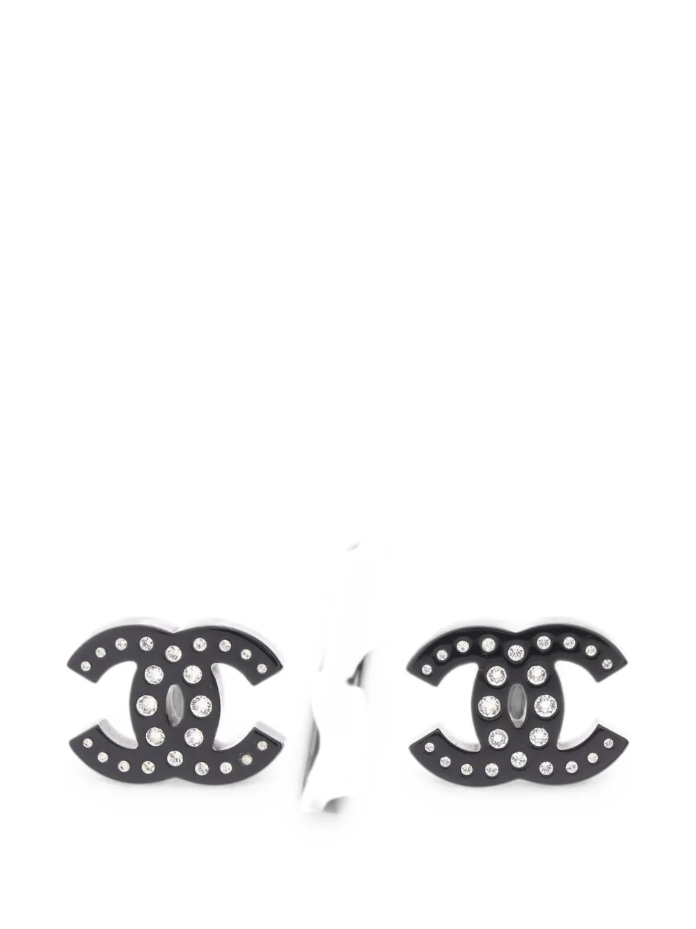 CHANEL Pre-Owned 2019 CC mark rhinestone earrings - Nero