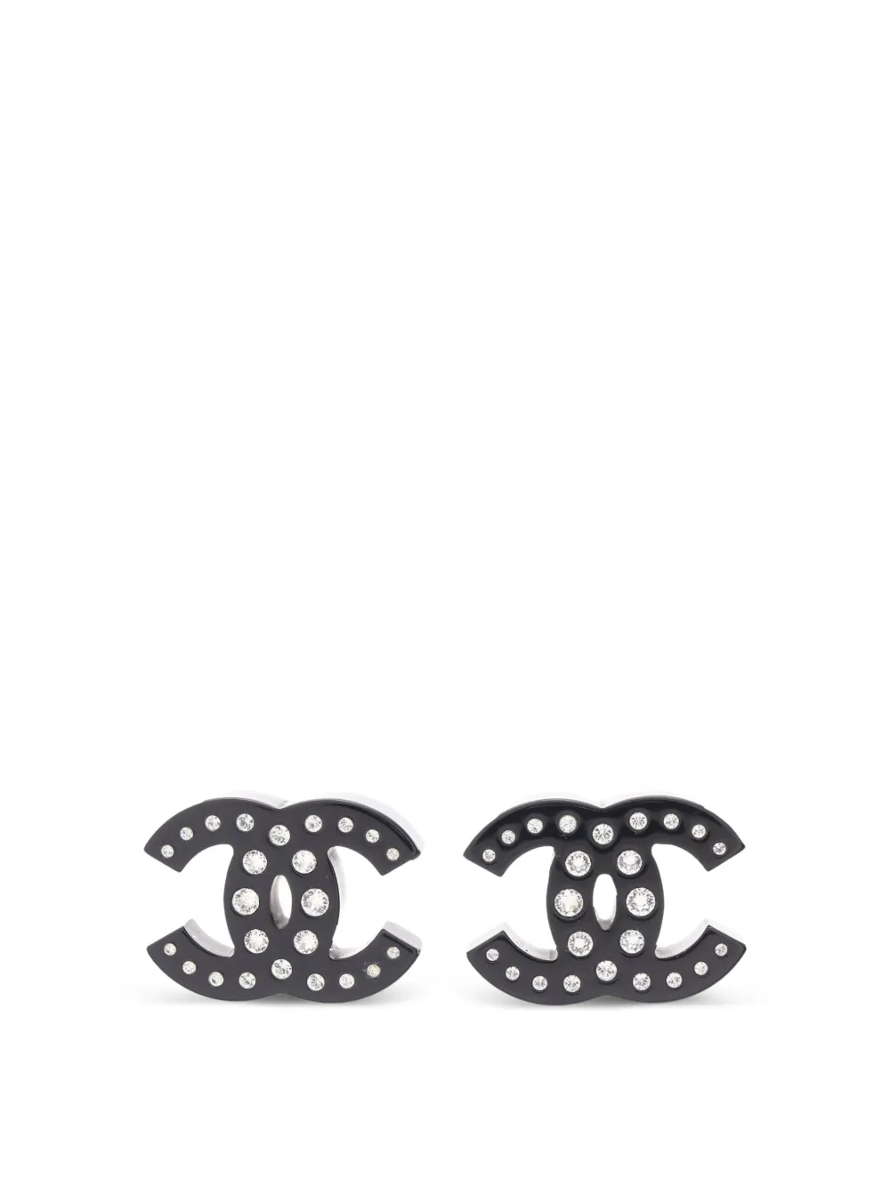 CHANEL Pre-Owned 2019 CC mark rhinestone earrings - Schwarz