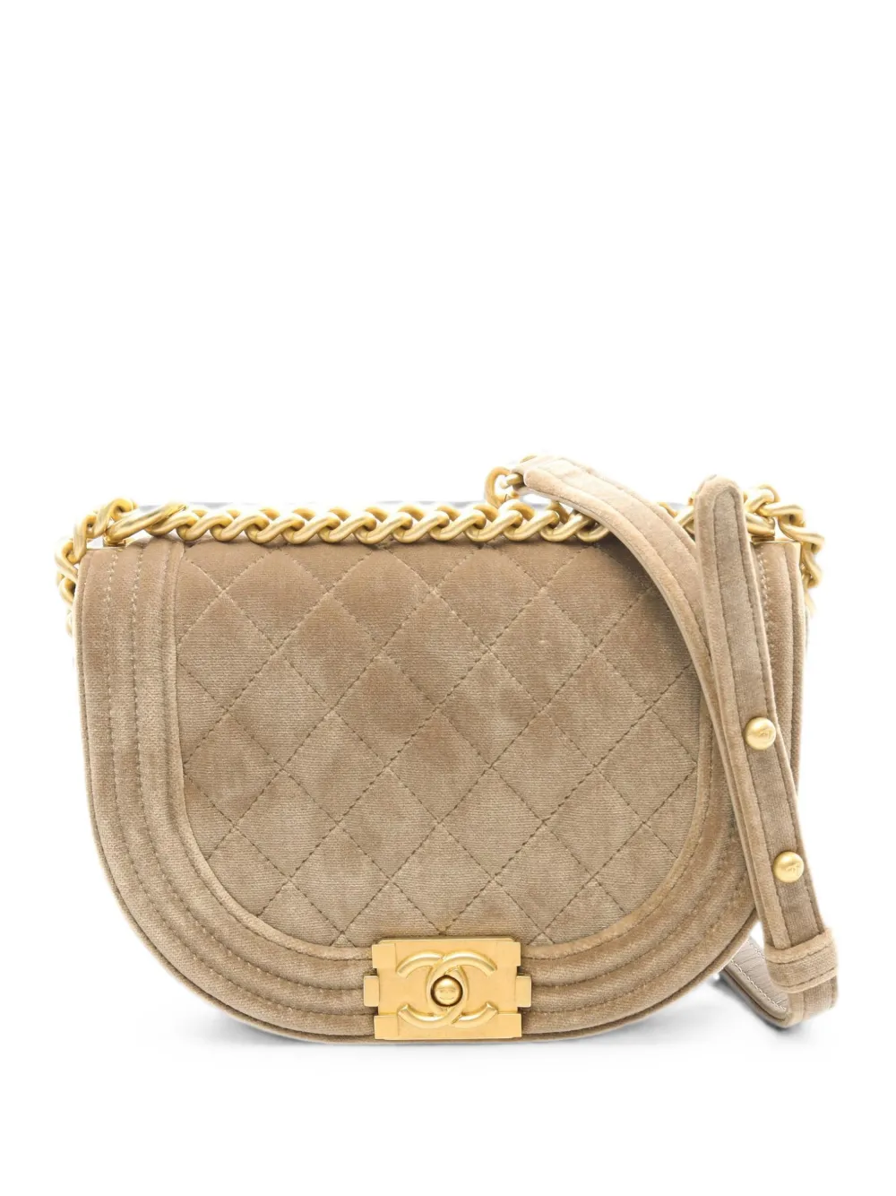 CHANEL Pre-Owned small Boy diamond-quilted crossbody bag - Toni neutri