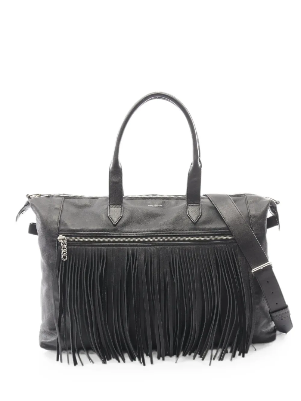 Saint Laurent Pre-Owned 2000s Fringe 2WAY leather tote bag - Nero