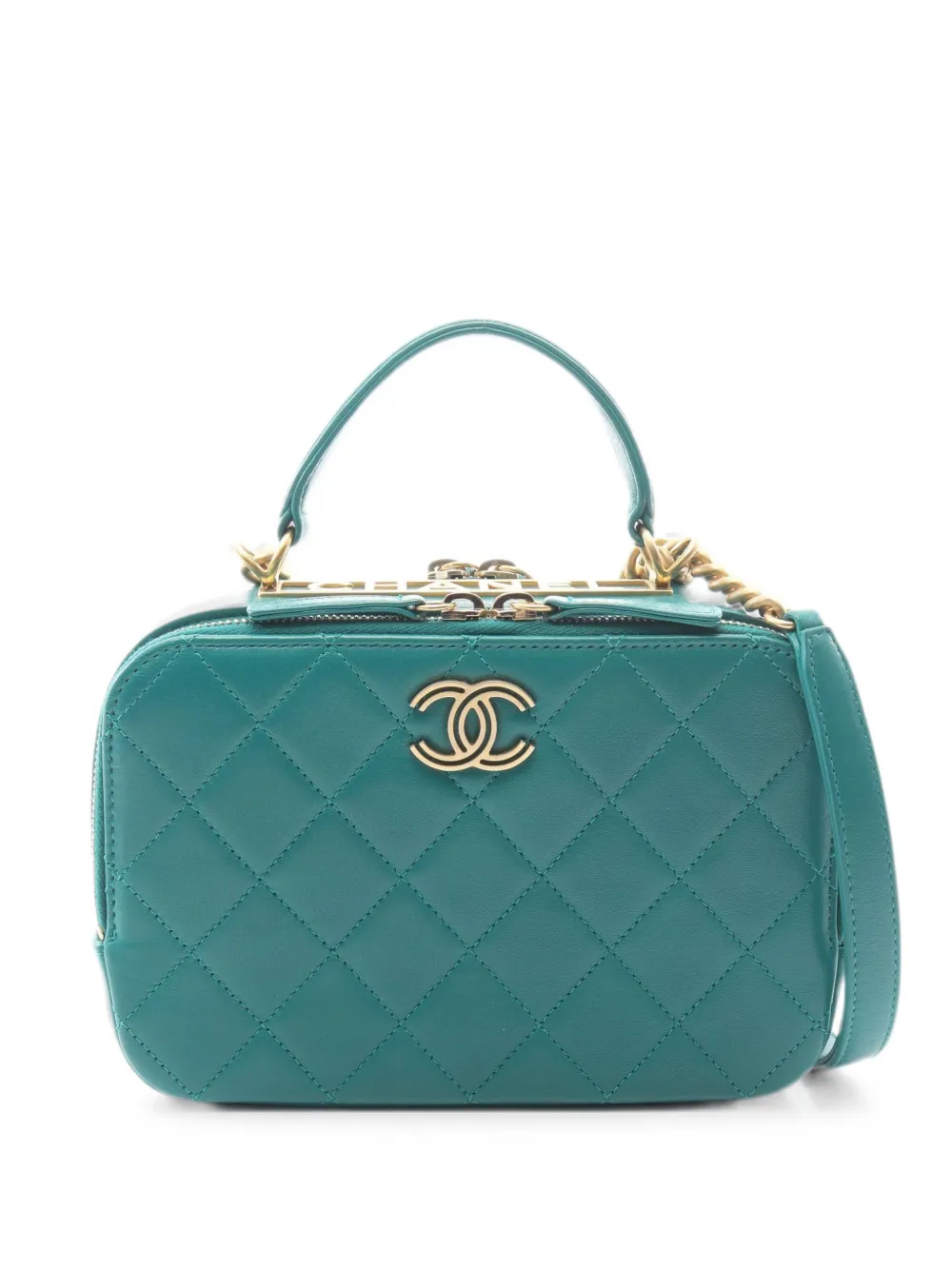 CHANEL Pre-Owned 2019 double-zip shoulder bag - Verde