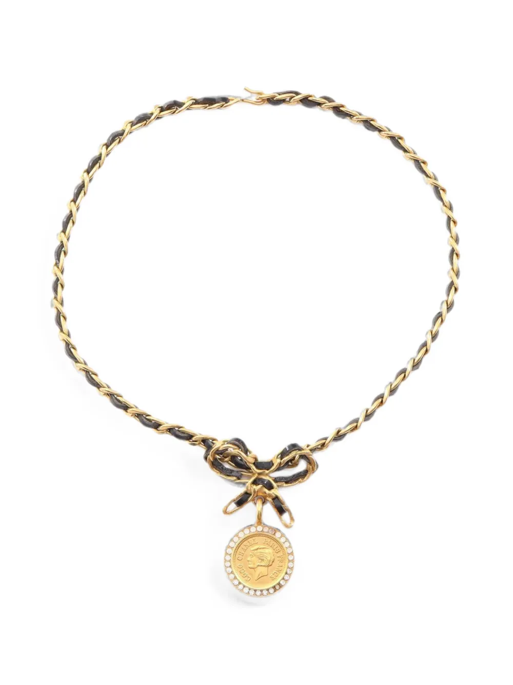 CHANEL Pre-Owned 1996 ribbon coin choker - Gold