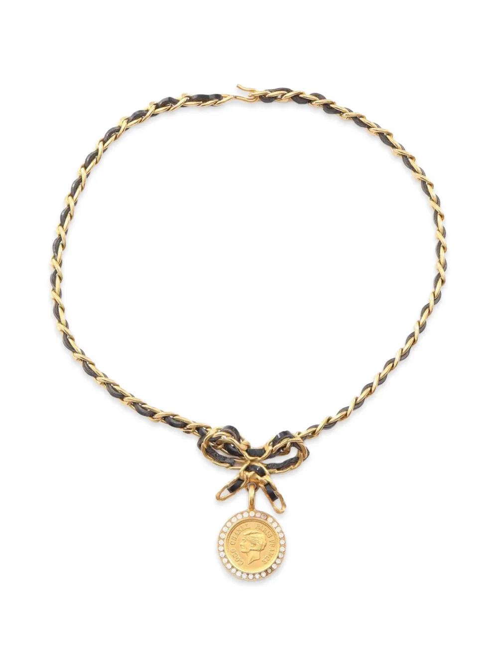 CHANEL Pre-Owned 1996 ribbon coin choker - Oro