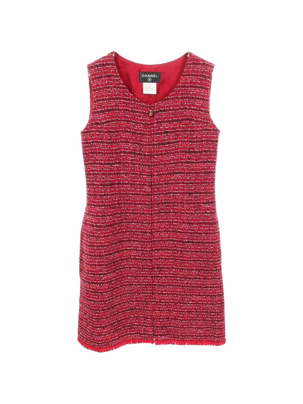 CHANEL Pre-Owned 1986-1988 tweed mini dress - Rot
