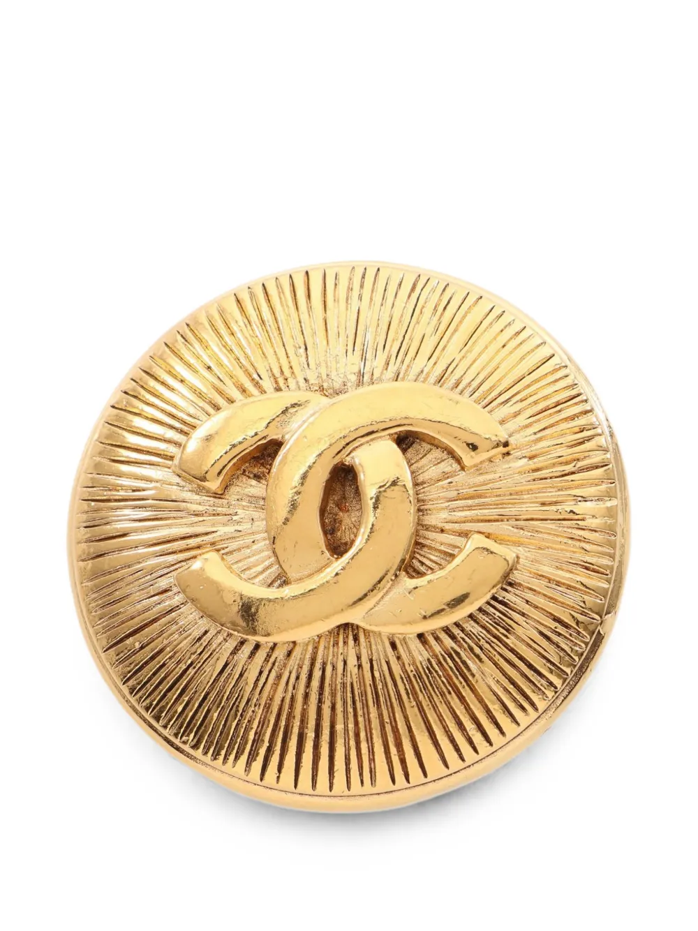 CHANEL Pre-Owned 1986-1988 Coco Mark round brooch - Oro