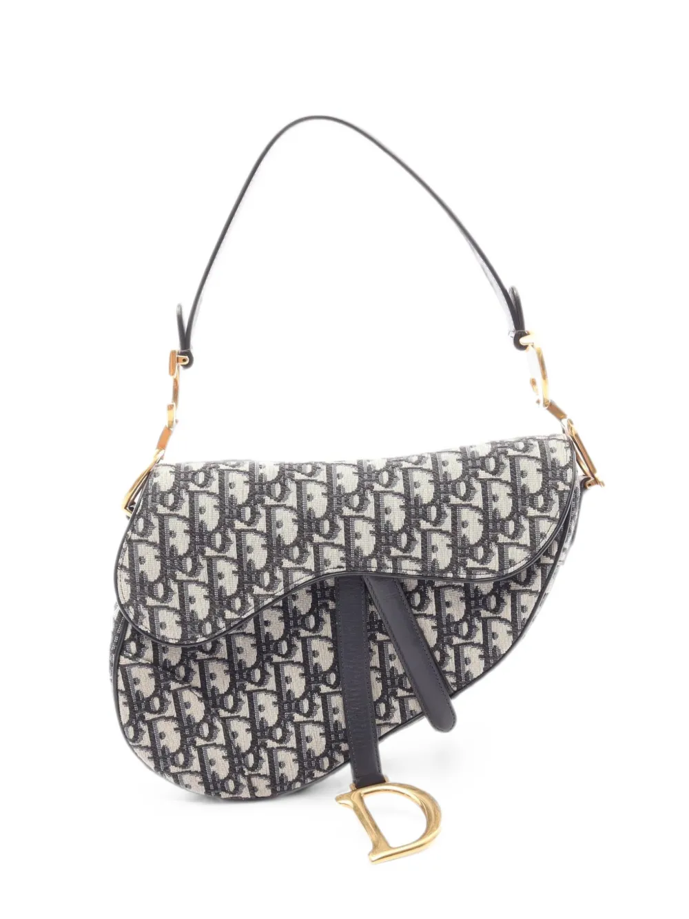 Christian Dior Pre-Owned 2010s Saddle Oblique jacquard shoulder bag - Nude