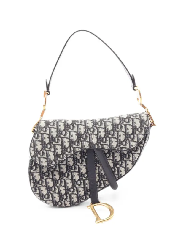 Dior Pre-owned 2010s Saddle Oblique Jacquard Shoulder Bag in Neutrals