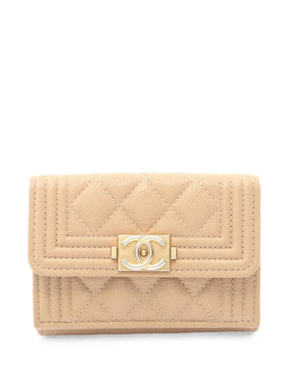 CHANEL Pre-Owned 2019 Boy Chanel leather wallet - Toni neutri