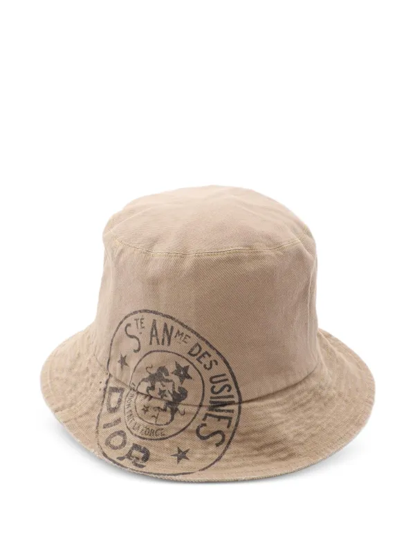 Dior Pre-owned 2010s Union Logo Bucket Hat in Neutrals