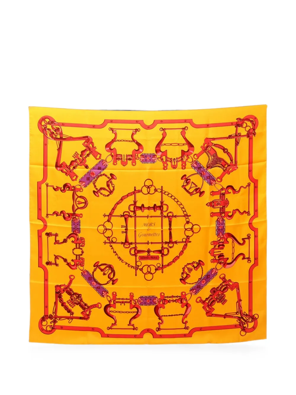 Hermès Pre-Owned 2010s Mors et Gourmettes scarf - Giallo
