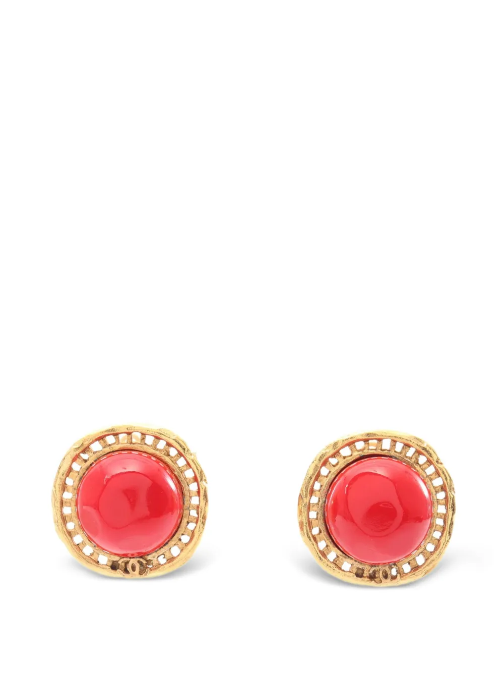CHANEL Pre-Owned 1986-1988 Gripoix round earrings - Oro