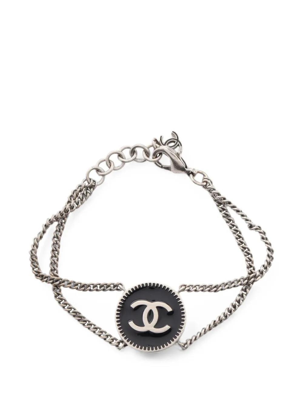 CHANEL Pre-Owned 2006 Coco Medal double chain bracelet - Argento