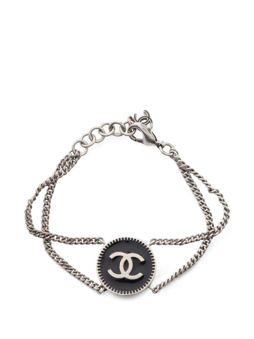 CHANEL Pre-Owned 2006 Coco Medal double chain bracelet - Silber