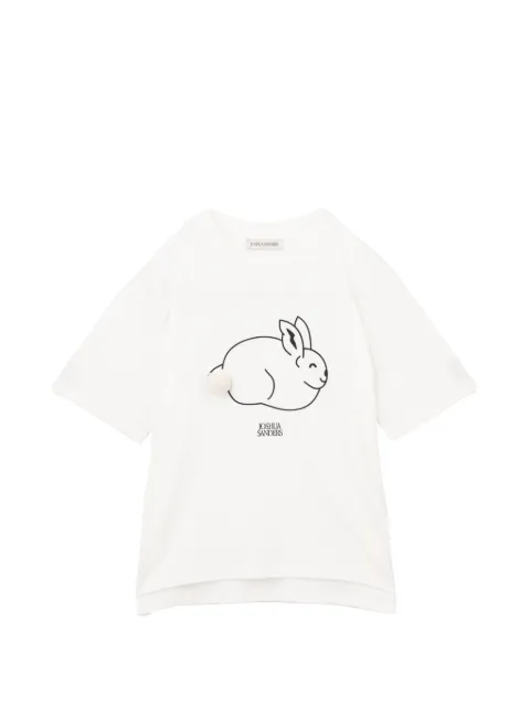 Joshua Sanders rabbit-print pompom-detail T-shirt