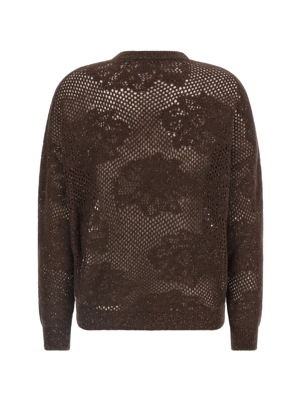 Brunello Cucinelli Trui met bloemenkant Bruin