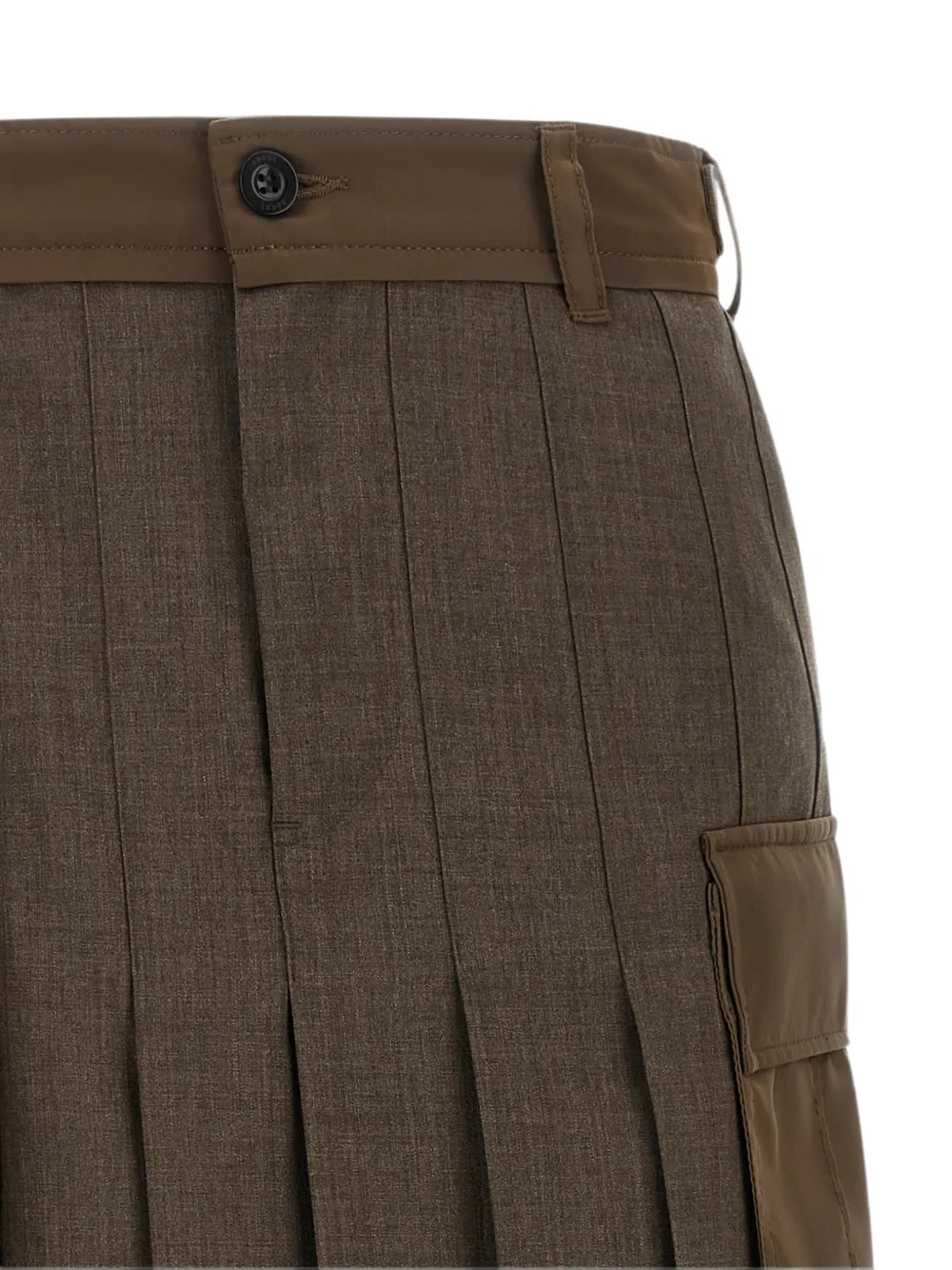 sacai Asymmetrische midi-plooirok Bruin