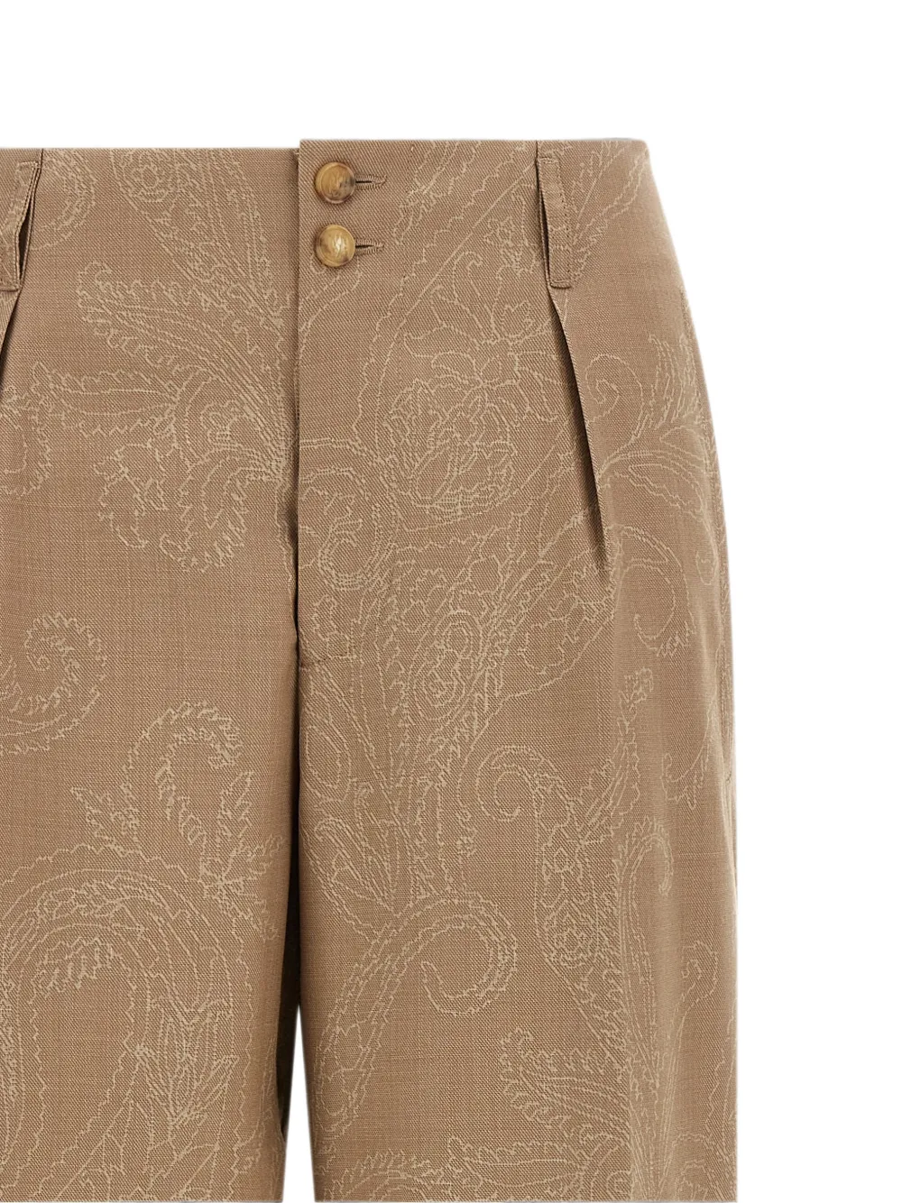 ETRO Paisley jacquard trousers Beige