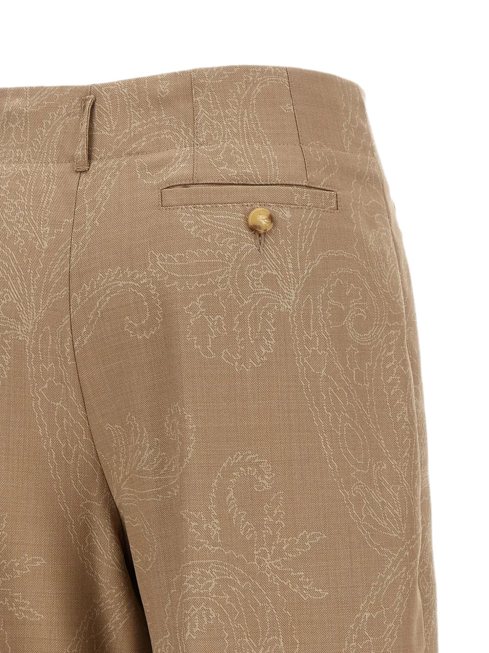 ETRO Paisley jacquard trousers Beige