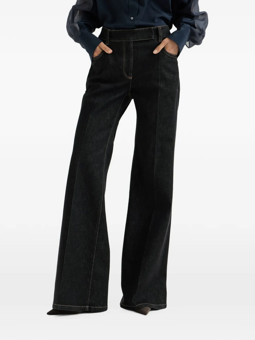 Brunello Cucinelli Monile flared jeans Blauw