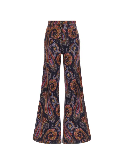 ETRO vaqueros acampanados con estampado de cachemira