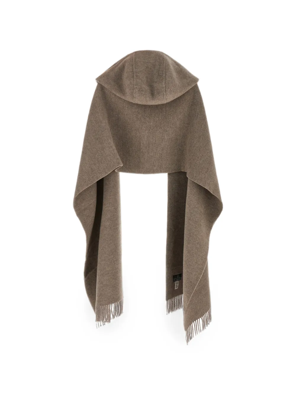 Brunello Cucinelli Sjaal met capuchon en franje Bruin